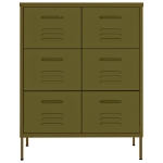 Cassettiera Verde Oliva 80x35x101,5 cm in Acciaio