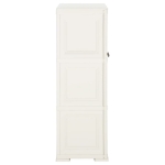 Armadietto in Plastica 79x43x125 cm Effetto Legno Bianco Angora