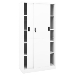 Armadio per Ufficio Anta Scorrevole Bianco 90x40x180 cm Acciaio