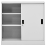 Armadio Ufficio Anta Scorrevole GrigioChiaro 90x40x90cm Acciaio