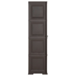 Armadietto in Plastica 40x43x164 cm Effetto Legno Marrone