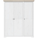 Armadio BODO 151,5x52x176,5 cm Massello Pino Bianco e Marrone