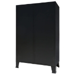 Armadio in Metallo in Stile Industriale 67x35x107 cm Nero