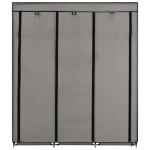 Armadio con Scomparti e Aste Grigio 150x45x175 cm in Tessuto