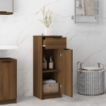 Armadietto Bagno Rovere Marrone 32x34x90cm in Legno Multistrato