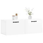 Mobile a Parete Bianco Lucido 100x36,5x35 cm Legno Multistrato