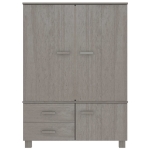 Armadio HAMAR Grigio Chiaro 99x45x137 cm Legno Massello di Pino