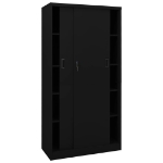 Armadio per Ufficio Anta Scorrevole Nero 90x40x180 cm Acciaio