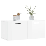 Mobile a Parete Bianco Lucido 80x36,5x35 cm Legno Multistrato