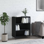 Libreria Nera 69,5x32,5x90 cm in Legno Multistrato