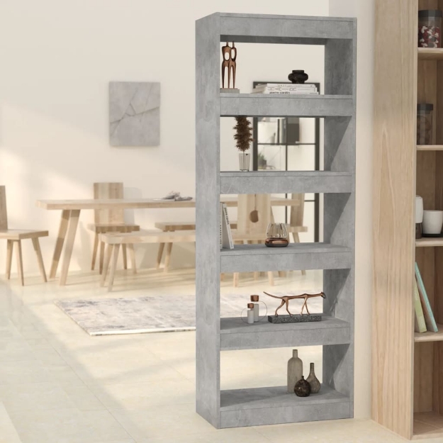 Libreria/Divisorio Grigio Cemento 60x30x166 cm in Truciolato
