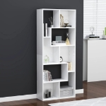 Libreria Bianca 67x24x161 cm in Legno Multistrato