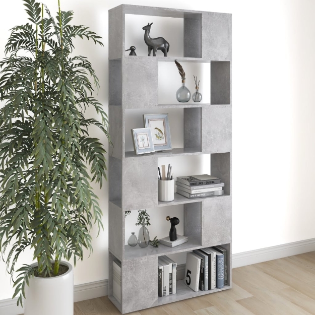 Libreria/Divisorio Grigio Cemento 80x24x186 cm in Truciolato