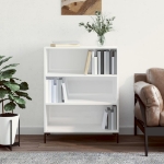 Libreria Bianco Lucido 69,5x32,5x90 cm in Legno Multistrato