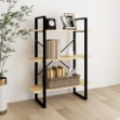Libreria a 3 Ripiani 80x30x105 cm in Legno Massello di Pino