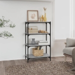 Libreria Grigio Sonoma 60x33x100 cm Legno Multistrato e Acciaio