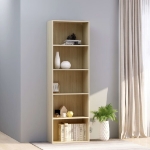 Libreria 5 Ripiani Rovere Sonoma 60x30x189 cm Legno Multistrato