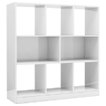 Libreria Bianco Lucido 97,5x29,5x100 cm in Legno Multistrato
