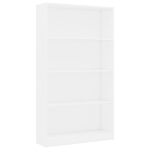 Libreria a 4 Ripiani Bianca 80x24x142 cm in Legno Multistrato