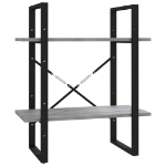 Libreria a 2 Ripiani Grigio Sonoma 60x30x70cm Legno Multistrato