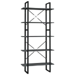 Libreria a 5 Ripiani Grigia 80x30x175 cm in Legno Multistrato