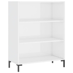 Libreria Bianco Lucido 69,5x32,5x90 cm in Legno Multistrato