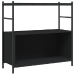 Libreria Nera 80x30x78,5 cm in Legno Multistrato e Ferro