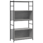 Libreria Grigio Sonoma 80x30x145,5 cm Legno Multistrato e Ferro