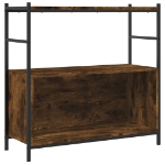 Libreria Rovere Fumo 80x30x78,5 cm in Legno Multistrato e Ferro