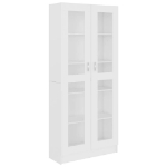 Armadietto Vetrina Bianco 82,5x30,5x185,5 cm Legno Multistrato