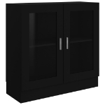 Armadietto con Vetrina Nero 82,5x30,5x80 cm Legno Multistrato