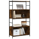 Libreria Rovere Fumo 80x30x145,5cm in Legno Multistrato e Ferro