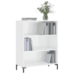 Libreria Bianco Lucido 69,5x32,5x90 cm in Legno Multistrato