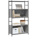 Libreria Grigio Sonoma 80x30x145,5 cm Legno Multistrato e Ferro