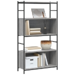 Libreria Grigio Sonoma 80x30x145,5 cm Legno Multistrato e Ferro