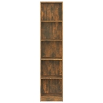 Libreria a 5 Ripiani Rovere Fumo 40x24x175 cm Legno Multistrato