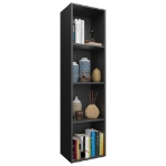 Libreria/Mobile TV Nero 36x30x143 cm in Legno Multistrato