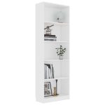 Libreria a 5 Ripiani Bianca 60x24x175 cm in Legno Multistrato