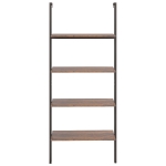 Scaffale Pendente 4 Livelli Marrone Scuro e Nero 64x35x152,5 cm