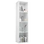 Libreria/Mobile TV Bianco Lucido 36x30x143 cm Legno Multistrato