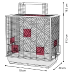 FLAMINGO Gabbia per Pappagallini Siri 78x48x81,5-100 cm Rame