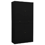 Armadio per Ufficio Nero 90x40x180 cm in Acciaio