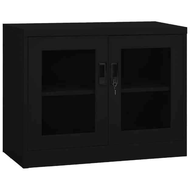 Armadio per Ufficio Nero 90x40x70 cm in Acciaio