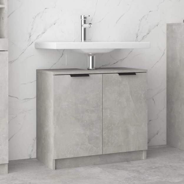 Mobile Bagno Grigio Cemento 64,5x33,5x59cm in Legno Multistrato