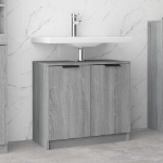 Mobile Bagno Grigio Sonoma 64,5x33,5x59 cm in Legno Multistrato