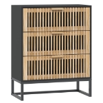 Credenza Nera 60x30x75 cm in Legno Multistrato