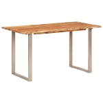 Tavolo da Pranzo 140x70x76 cm in Legno Massello di Acacia