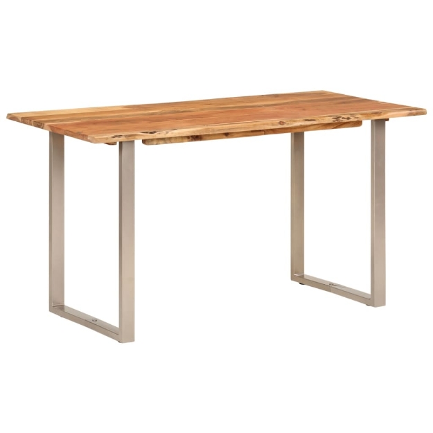 Tavolo da Pranzo 140x70x76 cm in Legno Massello di Acacia