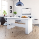 Tavolo da Pranzo Bianco Lucido 180x90x76 cm Legno Multistrato