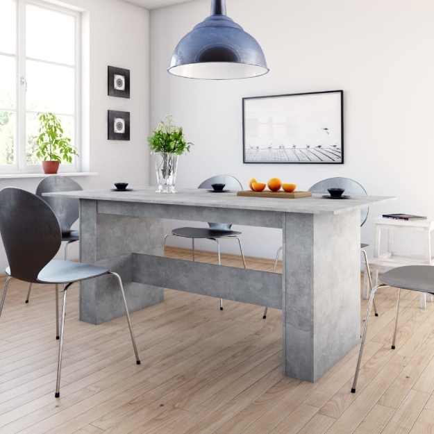 Tavolo da Pranzo Grigio Cemento 180x90x76 cm Legno Multistrato